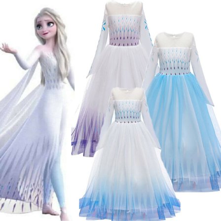 Frozen 2 Queen / Elsa / Cosplay Party Dress Up för tjejer Cosplay 150CM Gradient blue 100CM Light blue