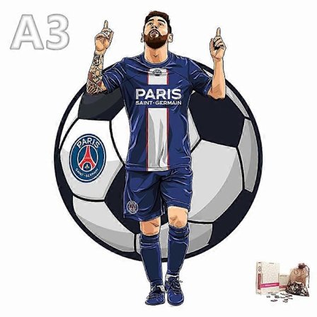 Puinen jalkapalloilija palapeli Eläinpalapeli Puukäsityölelut lapsille Salaperäiset söpöt eläimet Puinen palapeli aikuisille (h)