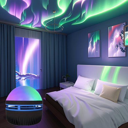 5V Aurora LED -yövalo | USB-virtalähteellä toimiva revontuliprojektori, tunnelmallinen lamppu makuuhuoneeseen