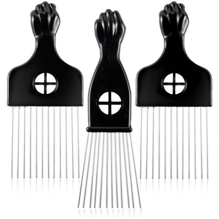3 stk. Metalhårplekter - Afroplekter, Hårplekter, Metalplekterkam, Afkrusningshårstylingkam, Hårkamsplekter
