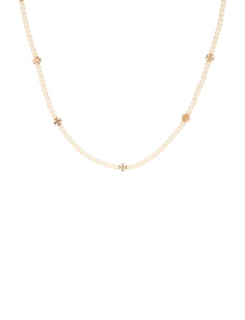 Tory Burch Kira Pearl Necklace - Cream - ONE SIZE
