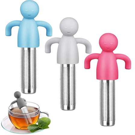 Teefilter Teinfuser Rustfritt Stål Te Sil, Rustfritt Stål Te Diffuser Med Silikonhåndtak