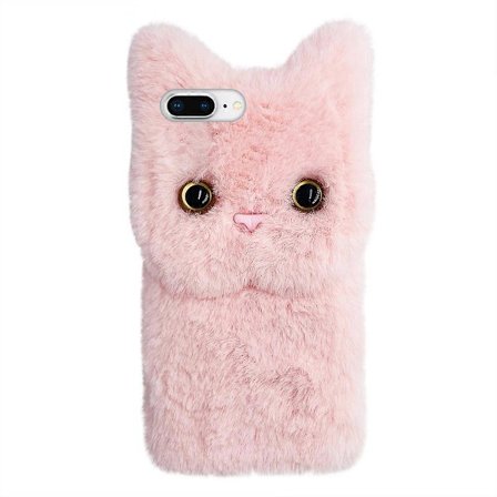 Muhkea kissapuhelimen kuori, karvainen puhelimen suojakotelo, yhteensopiva iPhone 7/8 Plus -puhelimille