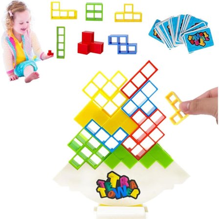 32st Tetra Tower Spel Balans Staplingsblock, Tetra Tower Balansstapling Brädspel Byggstenar Pusselleksak, Familjespel Födelsedag för barn Vuxna