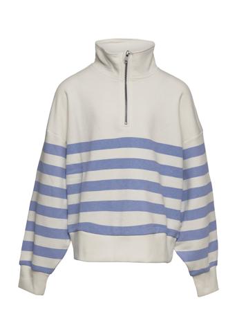 Nlftipe Ls Short Half Zip Sweat Pullover Striktrøje Creme LMTD