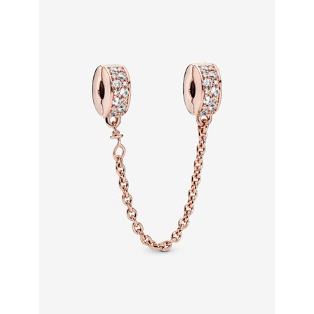 Pandora - Kirkas Pavé Turvaketjulukko - 14k ruusukullattu