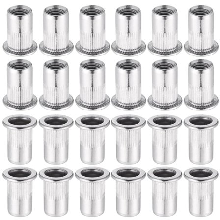 60 stk 304 rustfritt stål blindmutter M8 flatt hode blindmutter gjengede blindmutter nitmutter for gjengede innsatsplyer