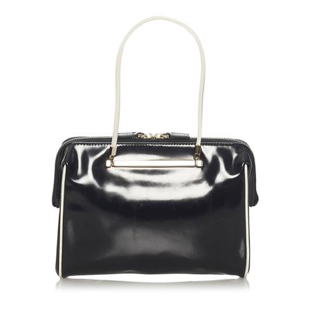 Gucci Vintage, Pre-owned Patent Leather Handbag Zwart, Dames, Maat:ONE Size