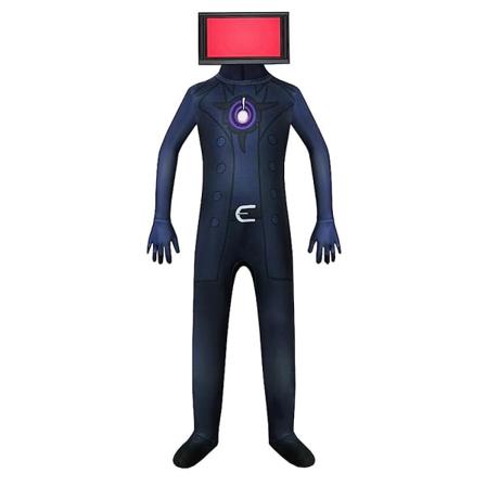 Skibidi Toalett Cosplay Kostyme Morsom høyttaler Mann TV Mann Videokamera Kostymer Skrekkspill Figur Klær Barn Voksen Halloween - Perfet TV Man 