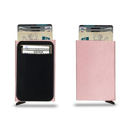RFID Kortpung Metal Multi-lomme Kortpung Kreditkortboks Automatisk Pop Up Rose gold