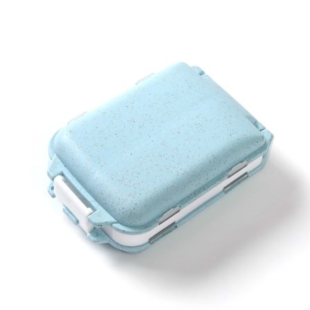 Triple 8-rum pill dispenser Bærbar pilleæske lyseblå