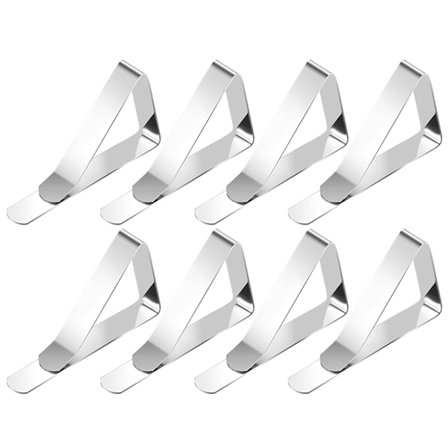 8 kpl pöytäliinan pidikettä ulkopöydälle, ruostumattomasta teräksestä valmistetut pidikkeet puutarhahäihin, ravintoloihin, piknikeille, markiiseihin, 