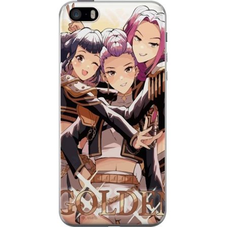 Kompatibelt Mobilskal till Apple Apple iPhone SE (2016) K-Pop Demon Hunters guld svart anime trio kpop e-sport inspirerad design kraftfull stil
