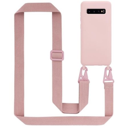 Halsbandsfodral till Samsung Galaxy S10 PLUS Fodral i LIQUID PINK Fodral Modehalsband Moderiktigt fodral Fodral Silikon Justerbar