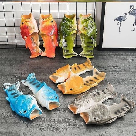 Unisex Simulering 3d Fisk Hjemmesko Sommer Funny Fashion Flip Flops til udendørs