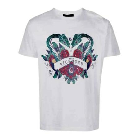John Richmond T-Shirt Hvid, Herre T-shirts, Størrelse: XL