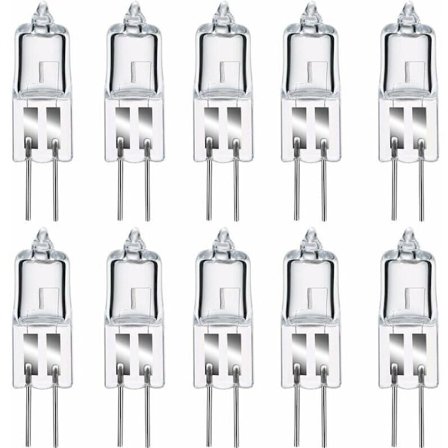 G4 Halogenpærer, G4 Halogenpindsokkellampe 12V 20W, 2800K Varm Hvid Justerbar G4 Transparent Kapsellampe Pakke med 10 [Energiklasse C]