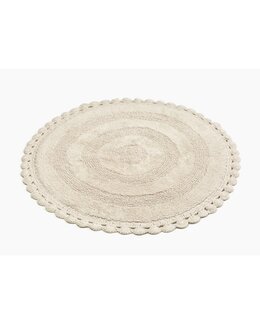 Baderomsmatte ensfarget rund Rimini Sand