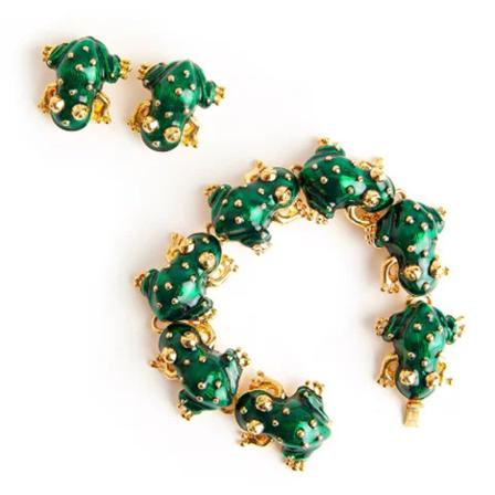 Kenneth Jay Lane Pre-owned Pre-owned Metal bracelets , Groen , Dames , Maat: ONE Size Vintage Sieraden
