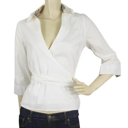 Burberry Vintage Pre-owned Bomuld toppe Hvid, Dame, Størrelse: S