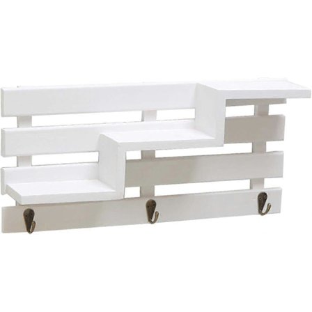 Nyckelhållare Väggmonterad Entréhylla Hållare Trä Väggfäste Blomhylla Utrymmesbesparande Trädgård -Qin