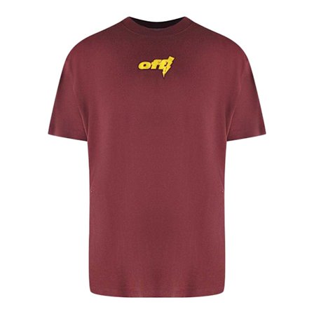 Off White Herr Thunder Oversized T-Shirt L Burgundy