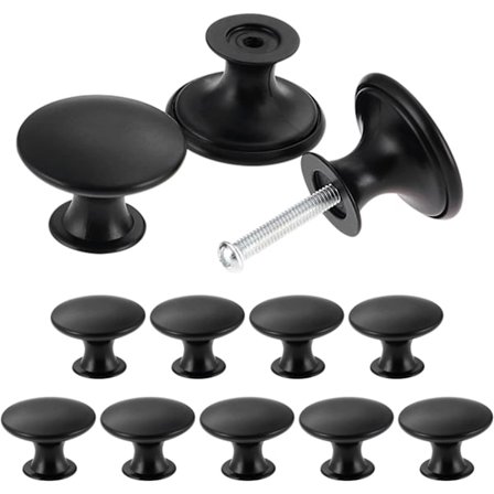 Stilig Vintage Skap Knapper, Antik Stil Kjøkkenskap Håndtak, Runde Møbel Dør Knapper, Svart (12stk)