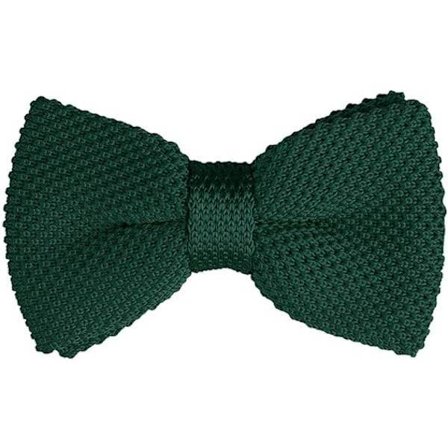 Sløyfe for menn og kvinner, strikket sløyfe, ensfarget strikket sløyfe, justerbar (mørkegrønn)