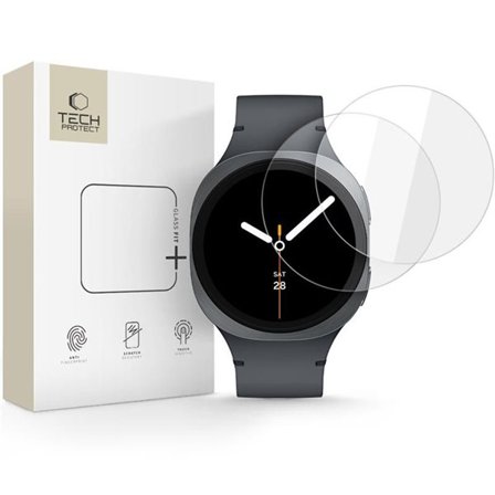Tech-Protect Glass Fit+ 2-pack karkaistua lasia Samsung Galaxy Watch 8 44 mm - läpinäkyvää