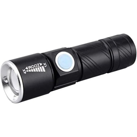 /EA/Superstærk USB-genopladelig lommelygte, Q5 LED, justerbar stråle, til cykling, camping