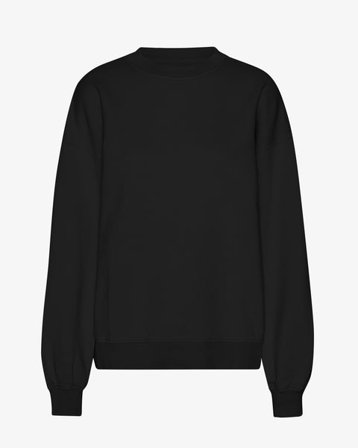Organic Oversized Crew - Deep Black - Female - S