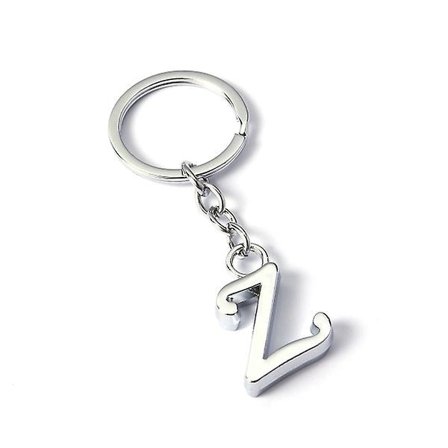 Nyckelring med bokstav Z-hänge i legering, cool bilnyckelring, nyckelhållare, handväskadekoration, kreativ present, mobiltelefonhänge