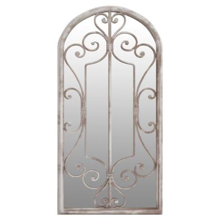 Vidaxl Trädgårdsspegel Sandfärgad 70x30 Cm Järn För Utomhusbruk Creme