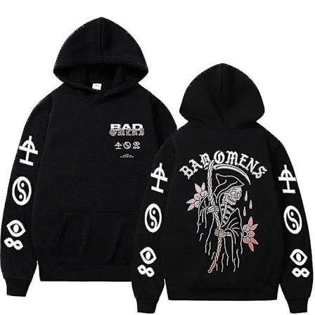 Bad Omens The Concrete Forever Tour 2023 Hættetrøje Unisex Harajuku Hip Hop Gotisk Sweatshirt Mænd Casual Oversized Hoodie Streetwear Sort