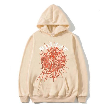 Grafisk hettegenser med edderkoppnett for menn, oversized hettegenser i bomullsblanding