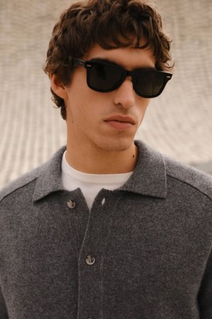 Soft Goat - Men's Shirt - Men cashmere sweater - M - Grey