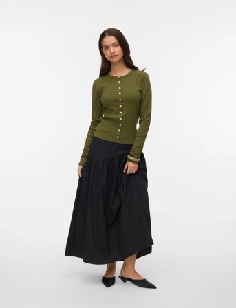 Vero Moda Vmtina Hw 7/8 Skirt Wvn Ga - Black - XL