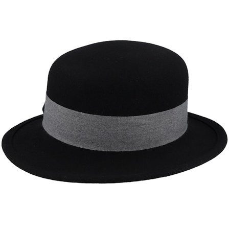 Mayser - Zwart historical Hoed - Valerie Wool Soft Black Cloche @ Hatstore