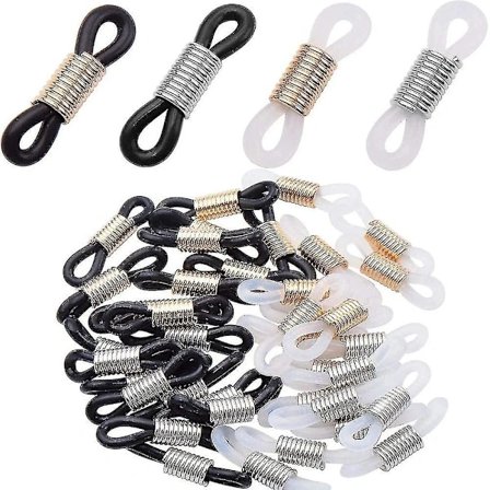 50 stk. Holder Kæde Briller Ender Brillekæde Remløkker Ender Af Brillesnor Ender Af Brillekæde Holder Silikone Snor Rem Gør-det-selv Perle...