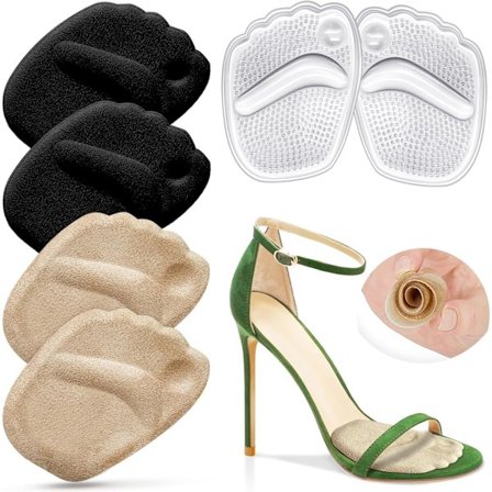 Metatarsaalityynyt naisille, liukuesteiset jalkatyynyt avokärkisiin kenkiin, päkiätyynyt, jalkapohjan pehmusteet, vähentävät jalkakipua, 