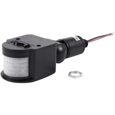 12V DC Utomhus PIR Automatisk Infraröd Rörelsesensor Strömbrytare för LED-lampa, Svart