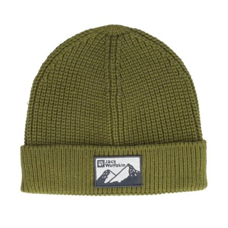 Jack Wolfskin - Grön cuff Beanie - Edo Badge Beanie Cottage Cuff @ Hatstore
