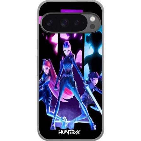 Kompatibelt Mobildeksel til Google Google Pixel 9 Pro XL Futuristisk jente gruppe illustrasjon med neonlys og sterke farger i sci-fi estetikk
