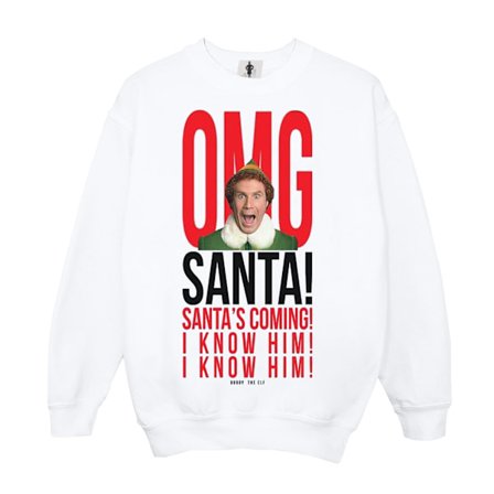 Elf Dam/Damer OMG Santa I Know Him Sweatshirt S Vit