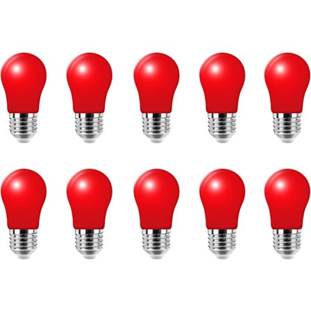 10 x 3W E27 Skru Fargede Lyspærer LED-pærer, LED Fargede Golfball Lyspære for Dekorativ, Halloween, Jul, Fest, Rød