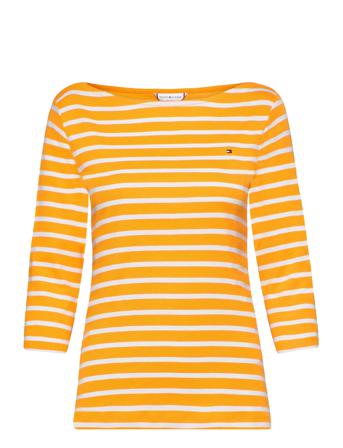 Slim Stp Boat-Nk Top 3/4 Slv Yellow Tommy Hilfiger