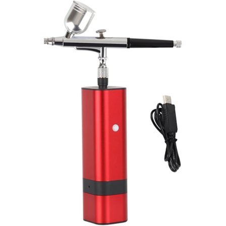 Airbrush Kit 32PSI sladdlös Airbrush-kompressor TM80S-131 Dual Action Portable Spray Gun (Färg: Guld)