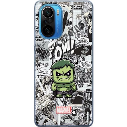 Kompatibelt Mobildeksel til Xiaomi Xiaomi Poco F3 Marvel Hulk chibi design med tegneseriebakgrunn kraftig superhelt motiv perfekt for fans av Marvel c