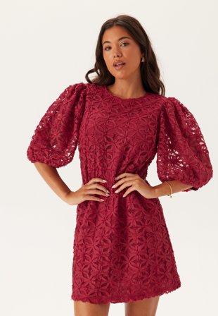 BUBBLEROOM - 3D Flower Puff Sleeve Dress - XS