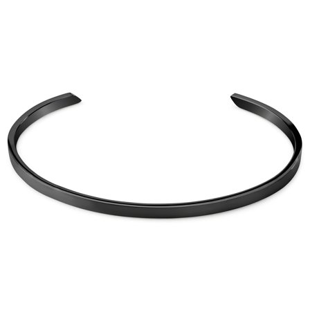 Regulowana bransoletka mankietowa ze stali nierdzewnej o szerokości 3 mm w czarnym, matowym odcieniu dla mężczyzn - Bransoletki mankietowe